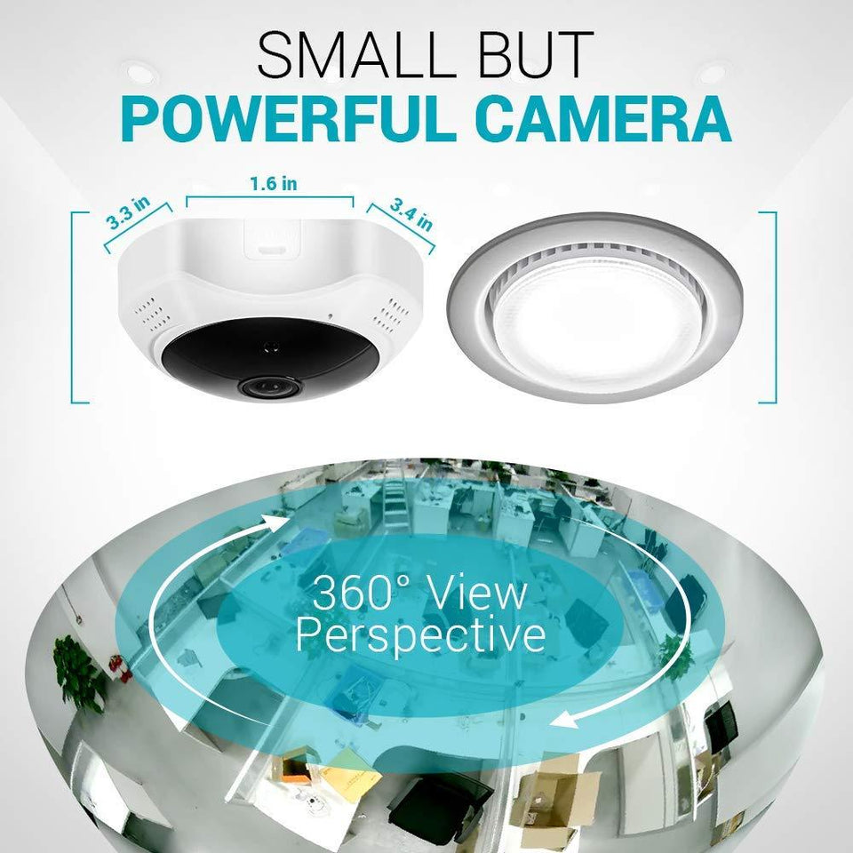 Caméra PANORAMIC 360° WIFI  avec Enregistrement 24h/24h - bizmaroc.ma