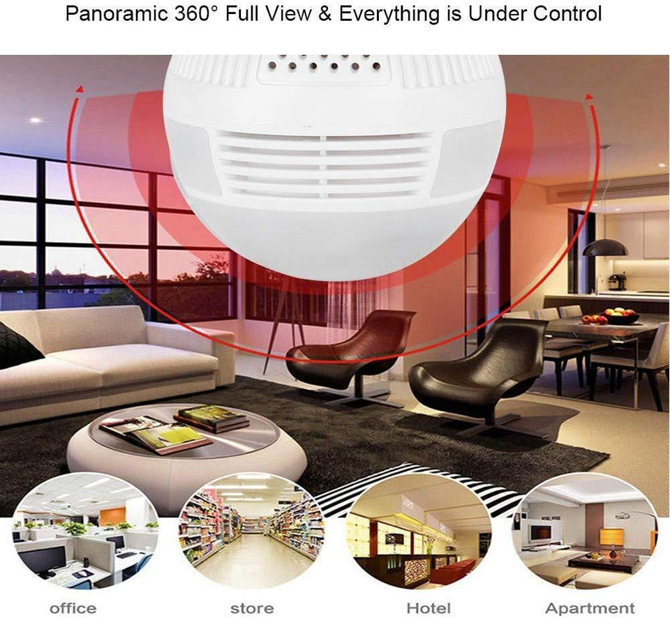 PANORAMIC AMPOULE WIFI-CAMERA 360° FULL HD - bizmaroc.ma