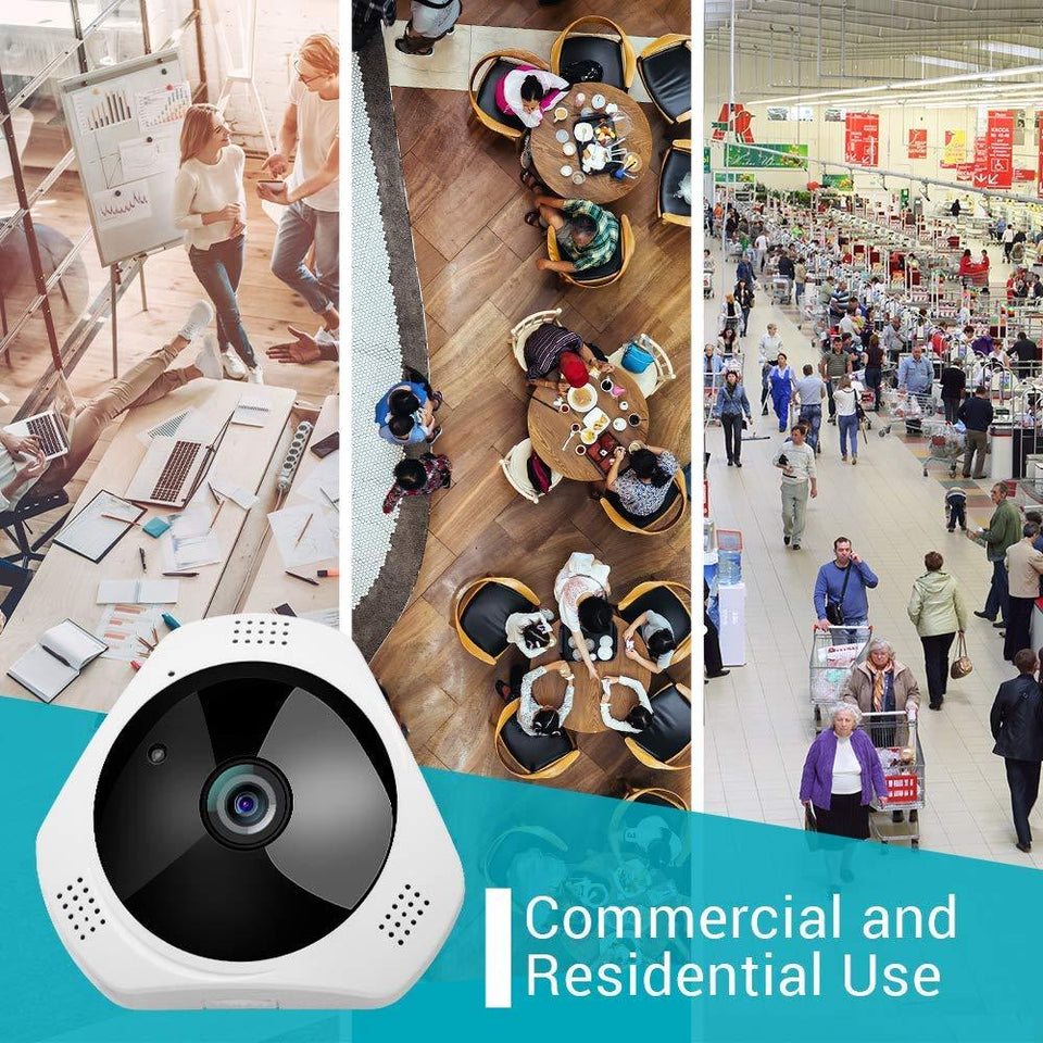 Caméra PANORAMIC 360° WIFI  avec Enregistrement 24h/24h - bizmaroc.ma