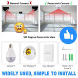 PANORAMIC AMPOULE WIFI-CAMERA 360° FULL HD - bizmaroc.ma